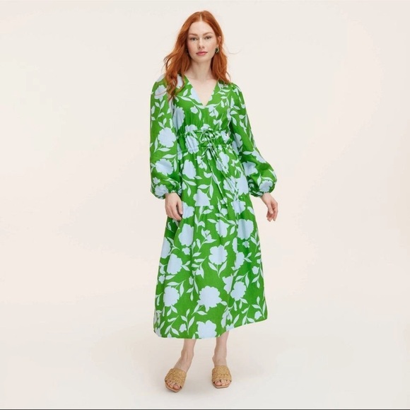kate spade Dresses & Skirts - Classic Rose Linen Long Sleeve Maxi Dress Kate Spade x Target Small, green